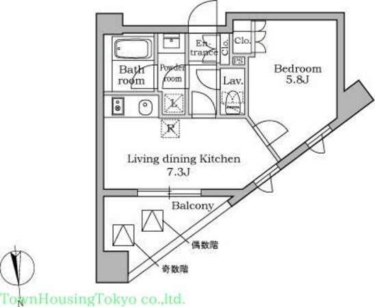 レジディア三軒茶屋の物件間取画像